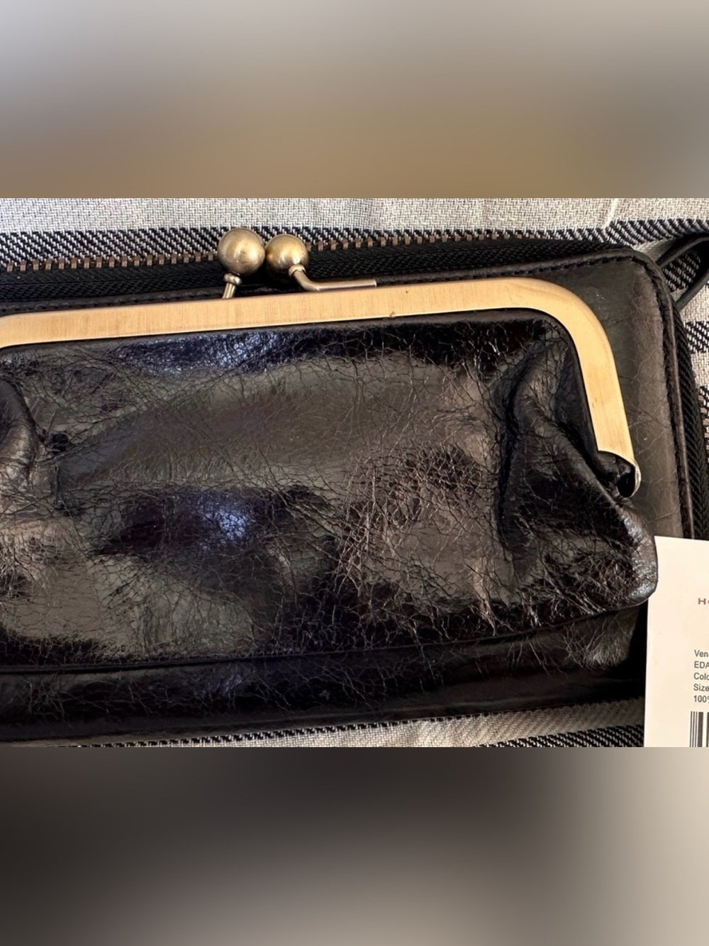 HOBO International Leather Wallet with kisslock change compartment.